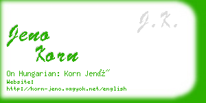 jeno korn business card